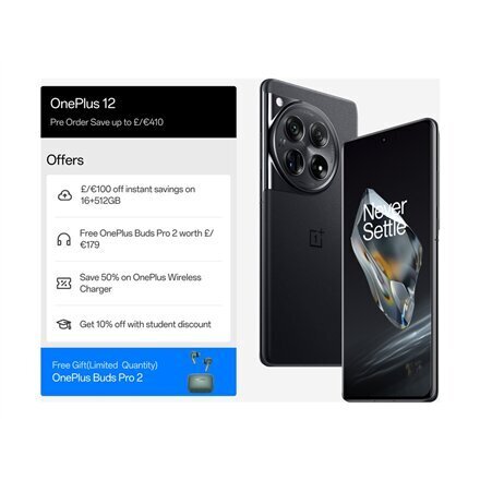 OnePlus 12 5G 12/256GB Silky Black цена и информация | Telefonid | kaup24.ee