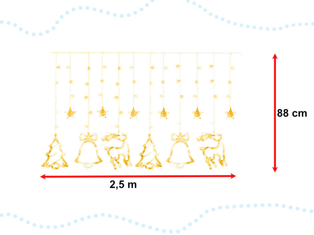 Led valgusega hirved, 2,5 m, soe valge цена и информация | Jõulutuled | kaup24.ee