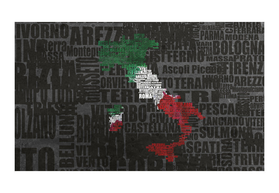 Fototapeet - Text map of Italy hind ja info | Fototapeedid | kaup24.ee