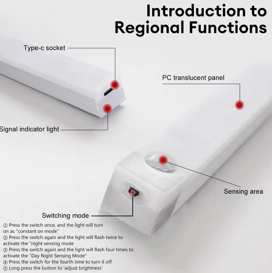 LED-lamp liikumisanduriga Karrnite, 30 cm, valge valgus hind ja info | Süvistatavad ja LED valgustid | kaup24.ee