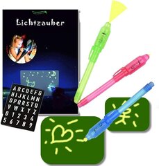 lichtzauber Доска для рисования , УФ-лампа, Секретная ручка цена и информация | Принадлежности для рисования, лепки | kaup24.ee