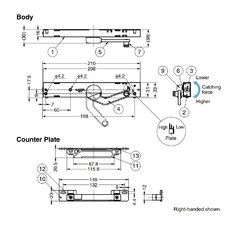 Uksepidur LDD-S, 15-40 kg ustele, vasak pool, valge - (LDD-S-L WT), Sugatsune hind ja info | Ukse hinged, tarvikud | kaup24.ee