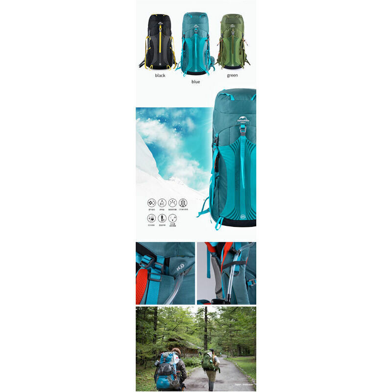 Matkaseljakott Naturehike Pro, 55L, roheline hind ja info | Matkakotid ja reisikotid | kaup24.ee