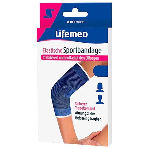 Elastne spordiside küünarnukile Lifemed, sinine цена и информация | Liigesetoed ja -kaitsmed | kaup24.ee