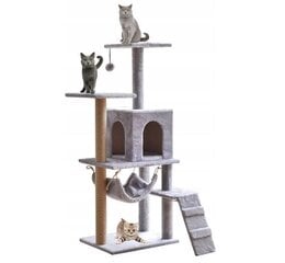 Когтеточка для кошек с домиком , 5 уровней, серая цена и информация | Когтеточки | kaup24.ee