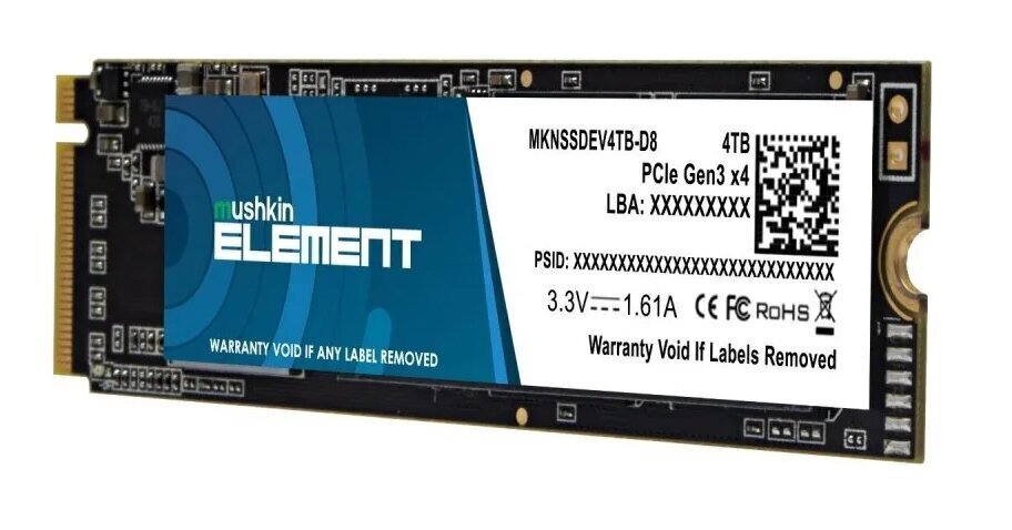 Mushkin Element (MKNSSDEV4TB-D8) hind ja info | Sisemised kõvakettad (HDD, SSD, Hybrid) | kaup24.ee