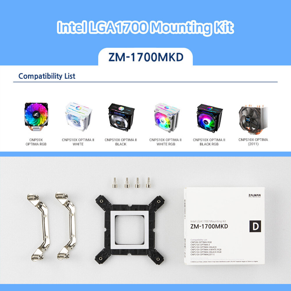 Zalman ZM-1700MKD Inteli paigalduskomplekt hind ja info | Lisatarvikud korpustele | kaup24.ee