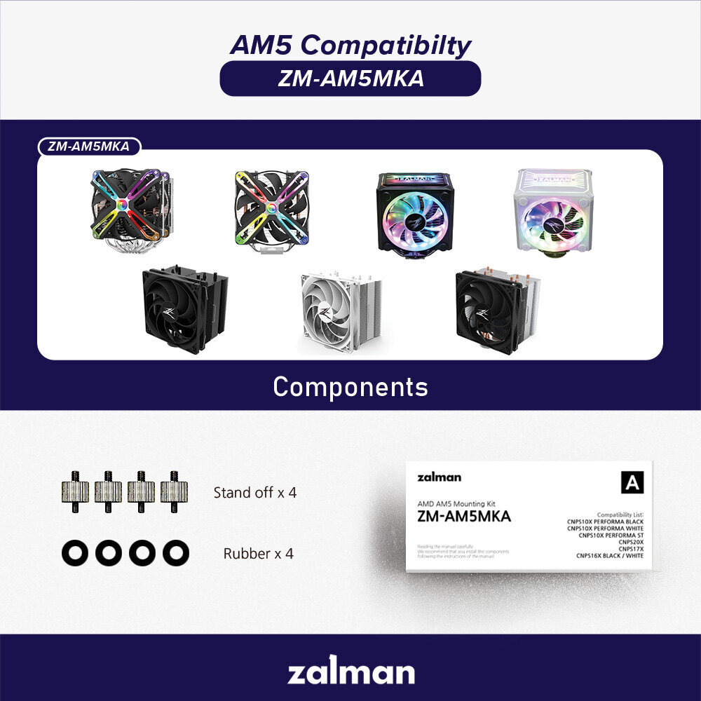 Zalman ZM-AM5MKA AMD paigalduskomplekt цена и информация | Rahakontrollimise masinad | kaup24.ee
