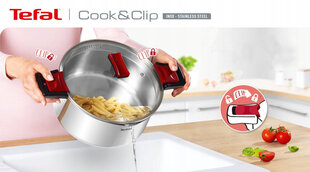 Tefal Cook&clip pottide komplekt, 10 tk, hõbedane цена и информация | Кастрюли, скороварки | kaup24.ee