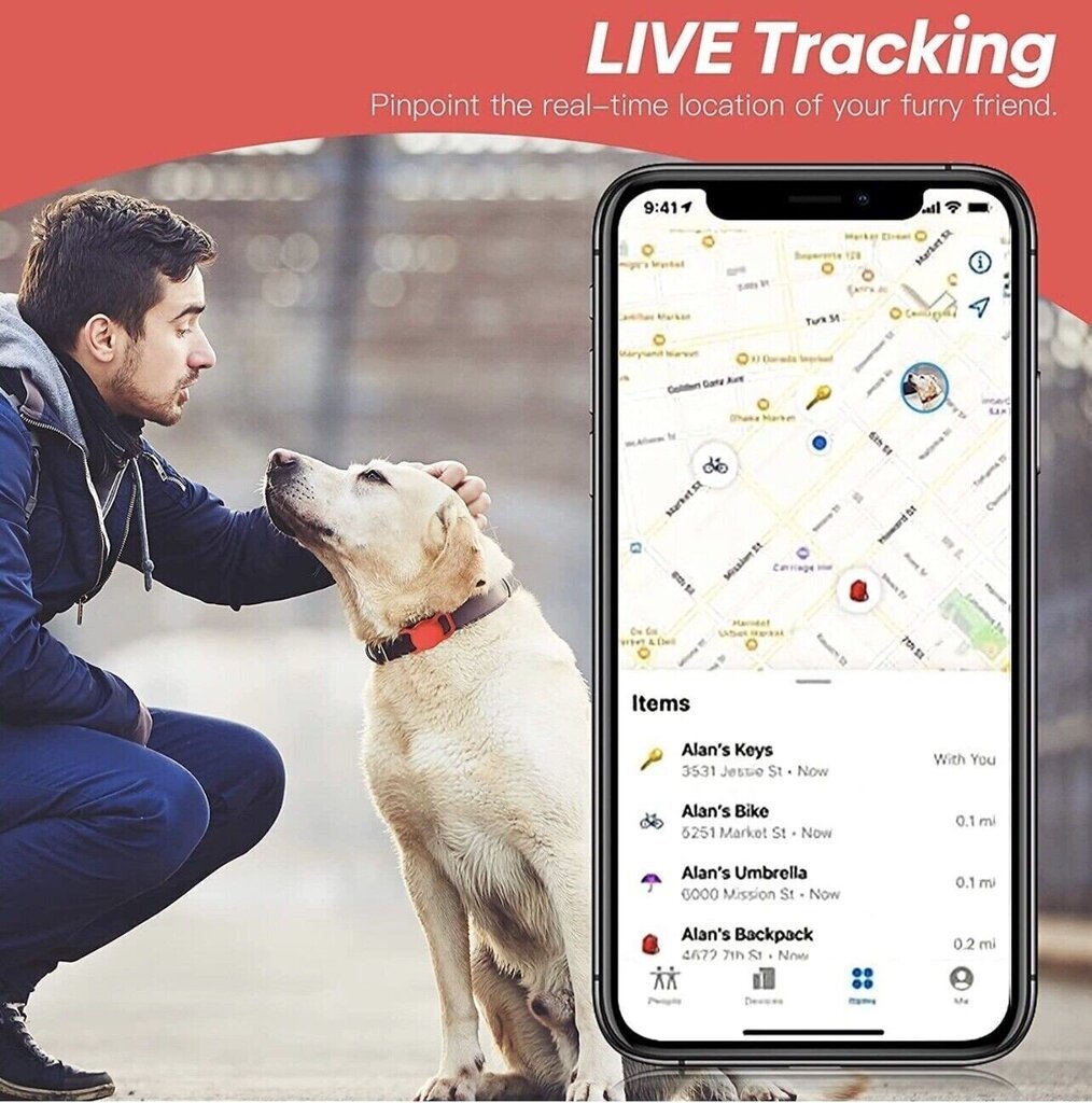 Silikoonist Airtag hoidik kassi või koera kaelarihmale ,valge цена и информация | Kaelarihmad ja traksid koertele | kaup24.ee