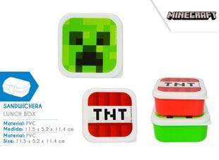 Lõunakarpide komplekt Minecrafti TNT ja roomajate цена и информация | Посуда для хранения еды | kaup24.ee