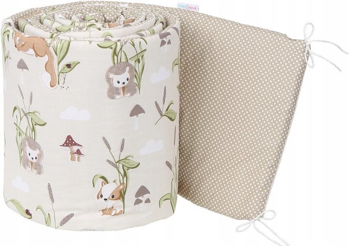 Pehme võrevoodi kaitse Babymam, 180x30 cm, Beige цена и информация | Laste ohutustarvikud | kaup24.ee