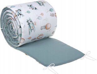 Pehme võrevoodi kaitse Babymam, 180x30 cm, White/Blue цена и информация | Товары для безопасности детей дома | kaup24.ee