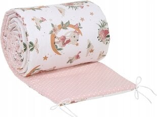 Защита детской кроватки Babymam, 180x30 cm, White/Pink цена и информация | Товары для безопасности детей дома | kaup24.ee