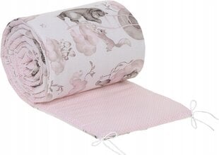 Защита детской кроватки Babymam, 180x30 cm, White/Pink цена и информация | Товары для безопасности детей дома | kaup24.ee