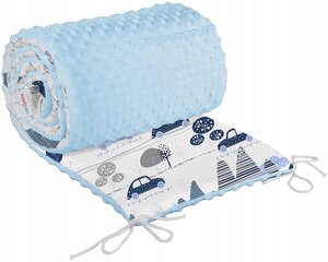 Мягкая защита кроватки Babymam, 180x30 cm, Blue/White цена и информация | Товары для безопасности детей дома | kaup24.ee