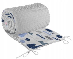 Мягкая защита кроватки Babymam, 180x30 cm, Gray/White цена и информация | Товары для безопасности детей дома | kaup24.ee