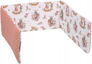 Pehme võrevoodi kaitse Babymam, 180x30 cm, Pink/White цена и информация | Товары для безопасности детей дома | kaup24.ee