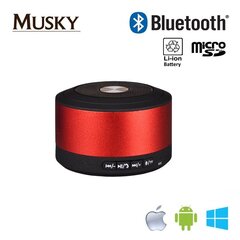 Musky M-BT01-RE Bluetooth 3.0 Универсальная супер громкая колонка Micro SD/Aux Красная цена и информация | Аудиоколонки | kaup24.ee