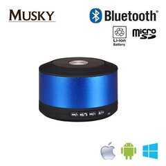 usky M-BT01-BL Bluetooth 3.0 Универсальная супер громкая колонка Micro SD/Aux Синия цена и информация | Аудиоколонки | kaup24.ee