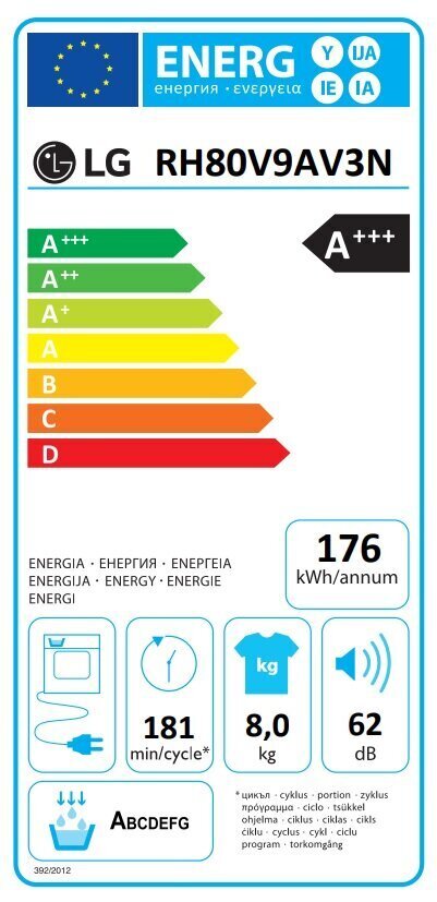 LG RH80V9AV3N цена и информация | Pesukuivatid | kaup24.ee