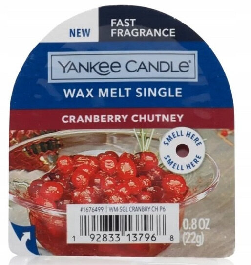 Lõhnavaha Yankee Candle Classic Wax Cranberry Chutney, 22g hind ja info | Küünlad, küünlajalad | kaup24.ee