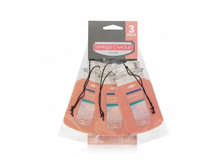 Õhuvärskendaja Yankee Candle Car Jar Bonus Pack Pink Sands, 3 tk. hind ja info | Õhuvärskendajad | kaup24.ee