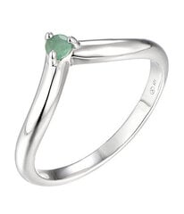 Brilio Silver Smaragdiga hõbesõrmus SR09001E hind ja info | Sõrmused | kaup24.ee