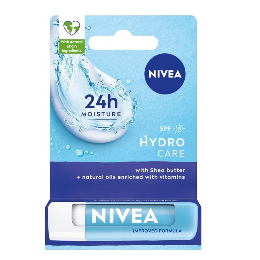 Huulepalsam Nivea Hydro Care, 4,8g hind ja info | Huulepulgad, -läiked, -palsamid, vaseliin | kaup24.ee