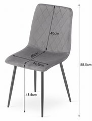 Комплект из 4-х стульев Leobert Turin, серый/черный цена и информация | Стулья для кухни и столовой | kaup24.ee