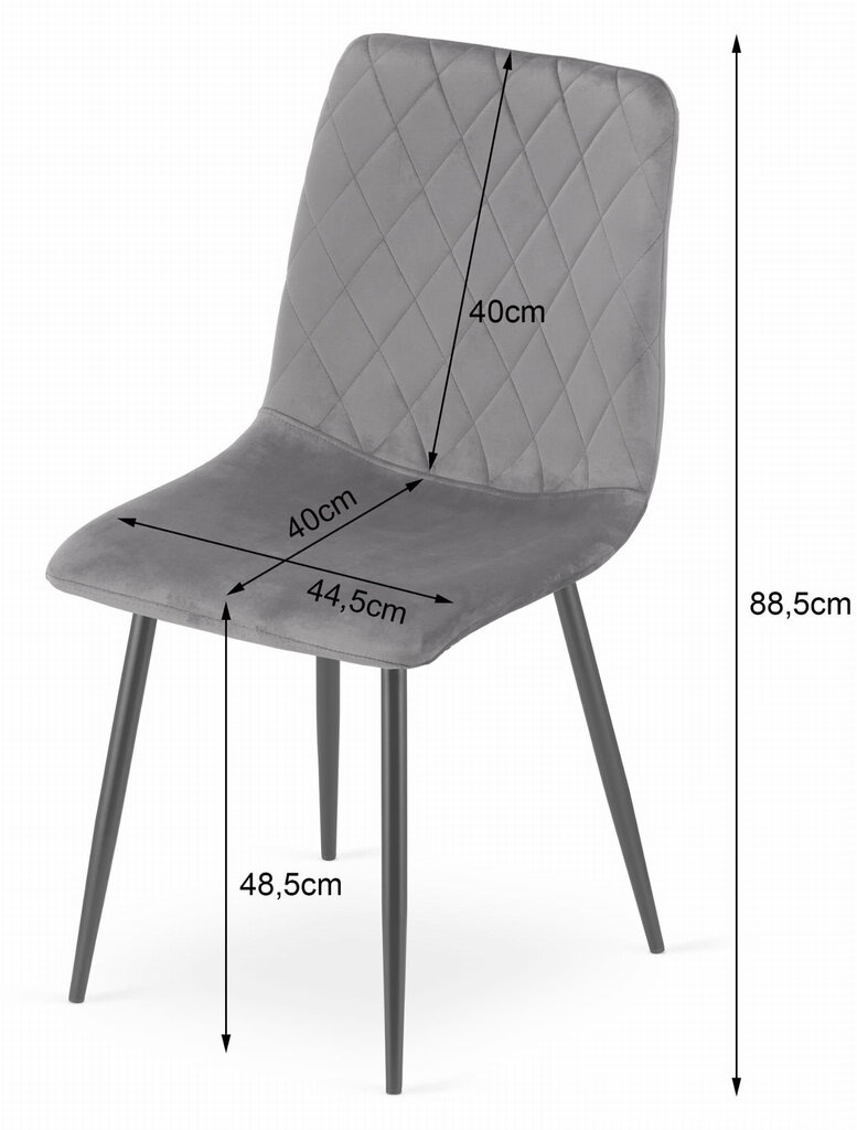 3-toolide komplekt Leobert Turin, hall/must цена и информация | Söögitoolid, baaritoolid | kaup24.ee