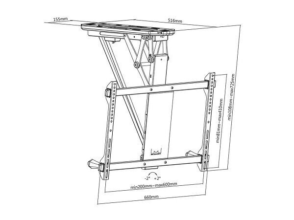 Multibrackets MB-7888 Motorized Ceiling Mount up to 70" / 35kg hind ja info | Teleri seinakinnitused ja hoidjad | kaup24.ee