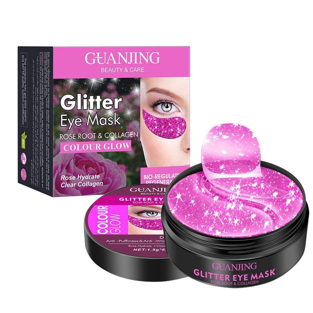 Silmapadjad Collagen & Rose Root Eye Pads Pink Glitter naistele ja meestele, 60 tk hind ja info | Näomaskid, silmamaskid | kaup24.ee