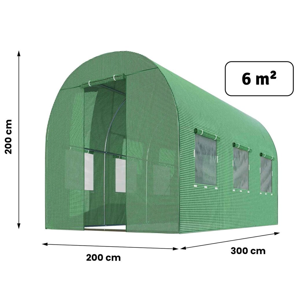 Aiatunnel, kasvuhoone 2x3m hind ja info | Kasvuhooned | kaup24.ee