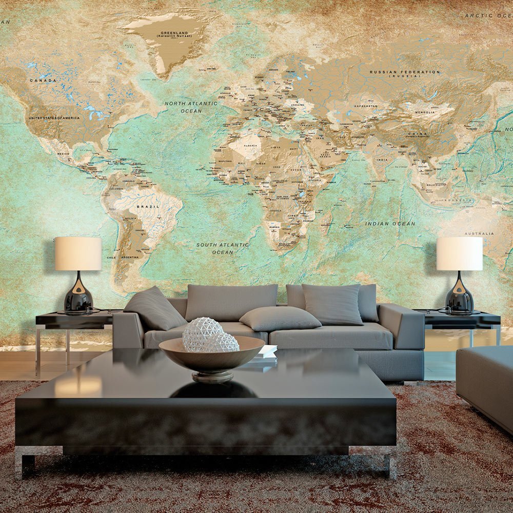 XXL fototapeet - Turquoise World Map II hind ja info | Fototapeedid | kaup24.ee