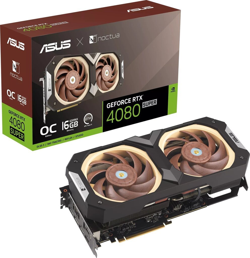 Asus GeForce RTX 4080 Super Noctua OC Edition Gaming (RTX4080S-O16G-NOCTUA) hind ja info | Videokaardid (GPU) | kaup24.ee