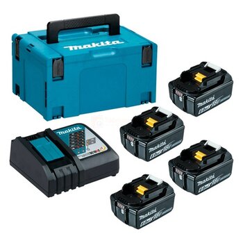 Komplekt Makita 18V, 4XBL1860, DC18RC, MAKPAC hind ja info | Akud | kaup24.ee