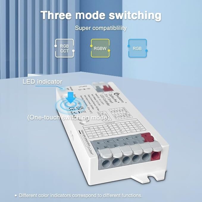 3 in 1 LED riba kontroller 3 in 1- RGBCCT/RGBW/RGB 20A. Hääljuhtimine цена и информация | LED ribad | kaup24.ee