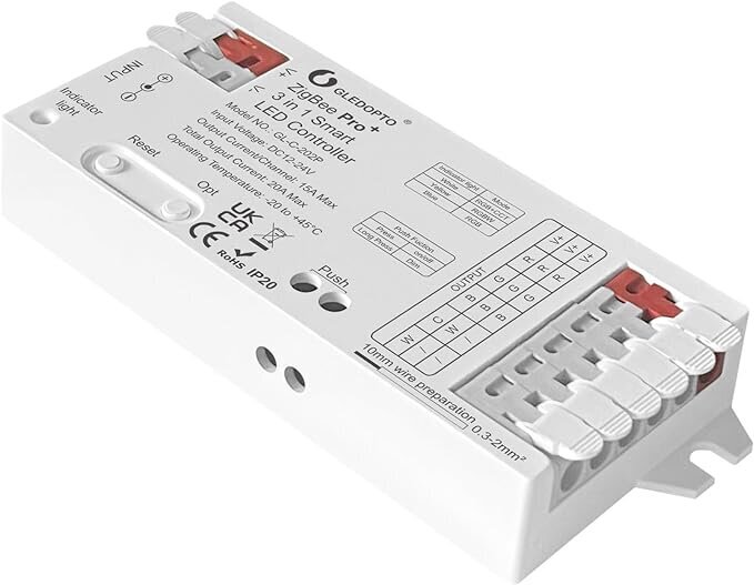 3 in 1 LED riba kontroller 3 in 1- RGBCCT/RGBW/RGB 20A. Hääljuhtimine цена и информация | LED ribad | kaup24.ee