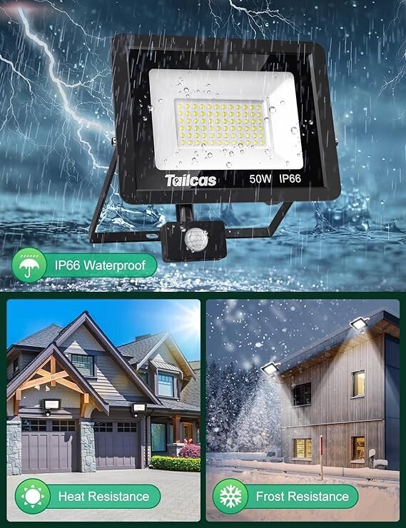 LED-prožektor koos liikumisanduriga 50 W hind ja info | Taskulambid, prožektorid | kaup24.ee