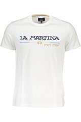 T-särk meestele La Martina XMR311-JS206, valge hind ja info | Meeste T-särgid | kaup24.ee