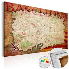 Pilt korgil - Map of Barcelona [Cork Map] цена и информация | Картины, живопись | kaup24.ee