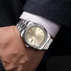 Мужские наручные часы CADISEN C8214M, водонепроницаемые, нержавеющая сталь, серые цена и информация | Мужские часы | kaup24.ee