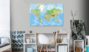 Pilt korgil - World Geography [Cork Map] цена и информация | Репродукции, картины | kaup24.ee