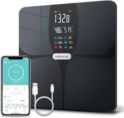 Умные весы LePulse FI1902B, чёрные цена и информация | Весы (бытовые) | kaup24.ee