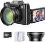 Digikaamera Sinexe, DC0W26, 48MP, autofookus, 4K, must hind ja info | Videokaamerad | kaup24.ee