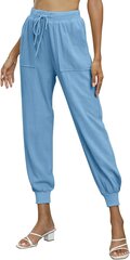 Женские легкие хлопковые брюки Shujin, голубые цена и информация | Штаны женские | kaup24.ee