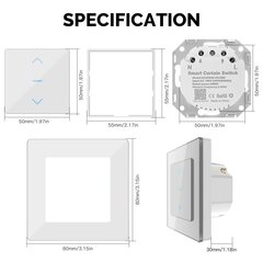 Умный WiFi переключатель рольставней MOES, ‎WS-Y-EUTC-WH-MS, белый цена и информация | Выключатели, розетки | kaup24.ee