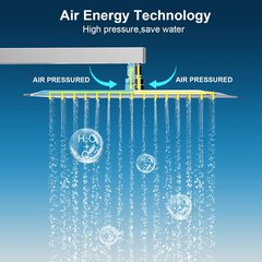 Seinale kinnitatav vihmadušipea Acefy, 30x30cm, hõbedane цена и информация | Душевые комплекты и панели | kaup24.ee
