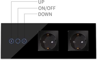 Puutevalgustuse lüliti Cnbingo pistikupesadega, ‎M1-D101+M1-P111.2, must цена и информация | Выключатели, розетки | kaup24.ee